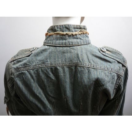 DEPT CASUAL LIGHT BLUE STRIPED JACKET COAT SIZE S (8/10) £79 BNWT