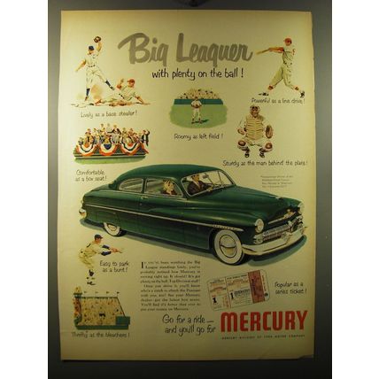 1950 Mercury Cars Ad - Big Leaguer