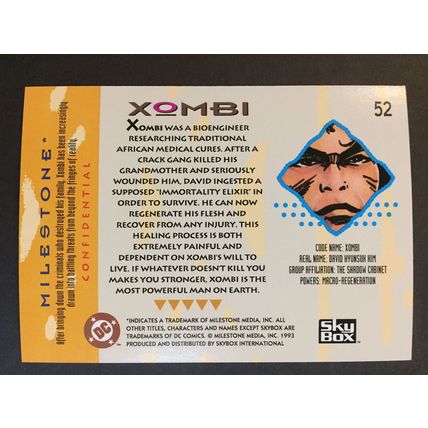 Milestone: The Dakota Universe trading card #52 (Xombi)