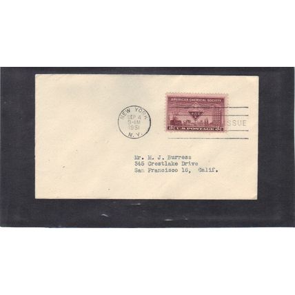 FDC 1002 3c Chemical Society (No Cachet-Typed/A) CV40898