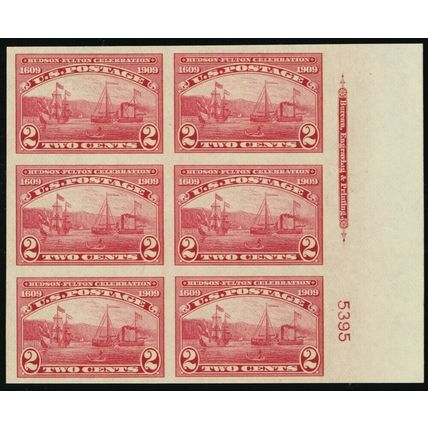 373, Mint Superb NH Right Side Plate Block of Six Stamps -Stuart Katz