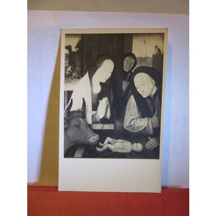 the NATIVITY. painting by Bosch. unused vintage postcard RP art Colne #