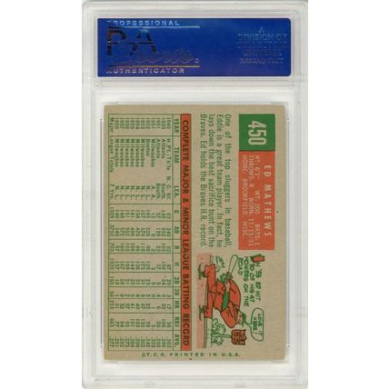 1959 Topps Ed Mathews #450 PSA 5 P1323