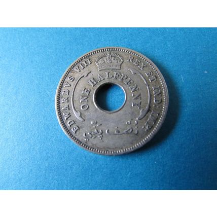1936 EDWARD VIII BRITISH WEST AFRICA ONE HALFPENNY FREE POST. (ebaa)
