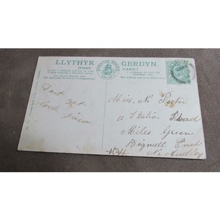 1908 Everton series Wales / Welsh Humour Postcard - Car @ Welsh Cross Roads