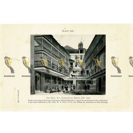 Bull Inn, Leadenhall Street, 18thC London, Book Illustration, 1937