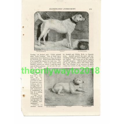 Dogs, Racket & Pincher, Edwin Landseer, Book Illustration (Print), 1893