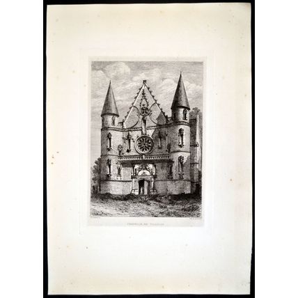 CHAPELLE DE TILLOLOY 1879 Jean Eugène Sadoux ETCHING