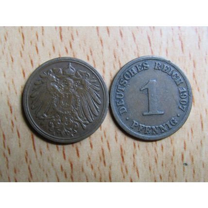 1907a 1 Pfennig Germany Empire Coin
