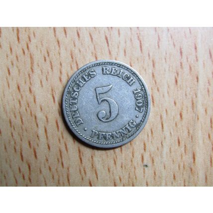 1907d 5 Pfennig Germany Empire Coin