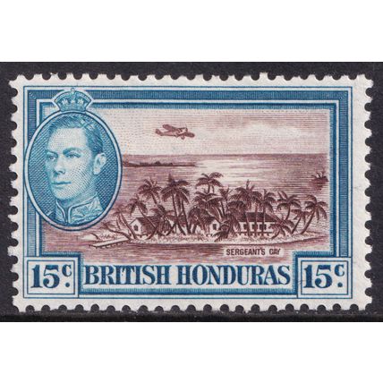British Honduras KGVI 1938-47 15c Brown Light Blue SG156 Mint MH