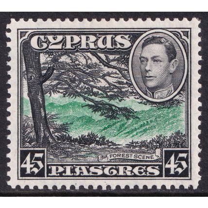 Cyprus KGVI 1938-51 45pi Green Black SG161 Mint MH