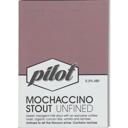 UNUSED PUMP CLIP FRONT - PILOT BREWERY - MOCHACCINO STOUT