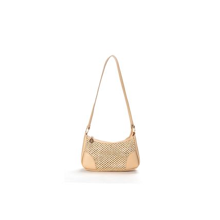 Women Beach Woven Bag Shoulder Bag Brown