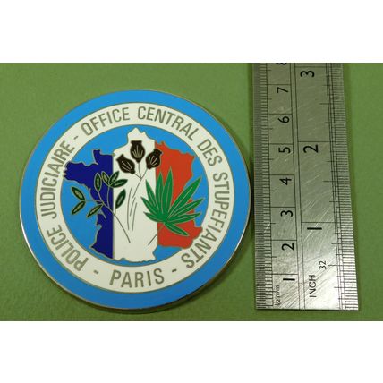 French Narcotic Police Division Metal & Enamel Paris Medallion & Box