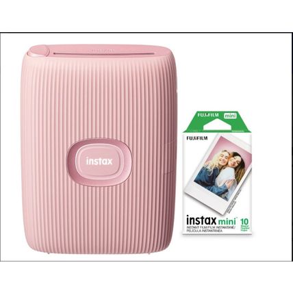 Fujifilm INSTAX Mini Link 2 Smartphone Printer Bundle + 10-Pack Film, Pink