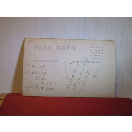 UNKNOWN MAN in OAKLAND, OHIO in 1910 antique portrait photograph postcard =