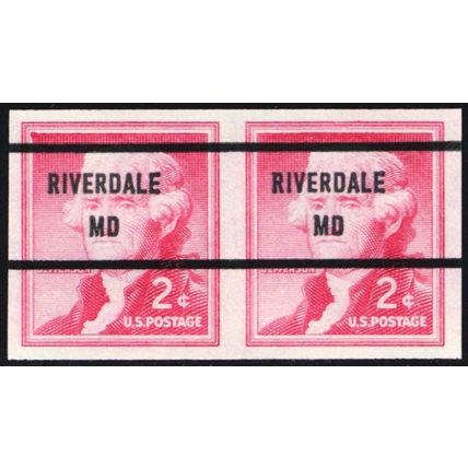 1055c, Mint Superb NH 2¢ Riverdale, MD Imperforate Coil Pair .. Stuart Katz