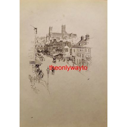 High Street, Lincoln, England, Ernest Peixotto, Book Illustration (Print), 1901