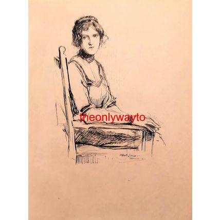A Study (Young Girl Seated), Albert E Sterner, Book Illustration (Print), 1901