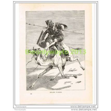 TOUAREG WARRIOR, NORTH AFRICA, PRINT c1890