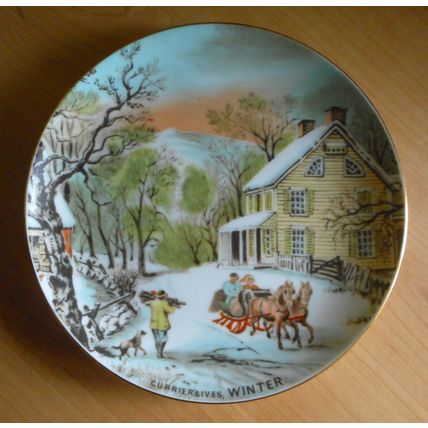 WINTER Currier & Ives Collectors Plate, Four Seasons Series