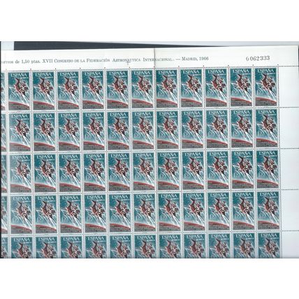 Spain stamps. 1966 Astronautics Federation Congress full sheet of 75 MNH (AM237)