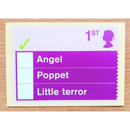 POSTCARD: MULTIPLE CHOICE - ANGEL, POPPET, LITTLE TERROR: 2003