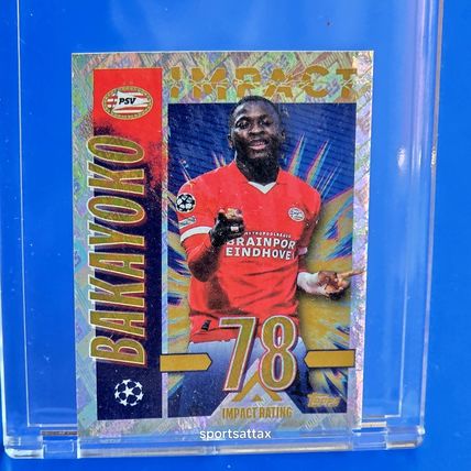 PARALLEL GOLD STICKER TOPPS UEFA 2023/2024 IMPACT BAKAYOKO PSV # 597