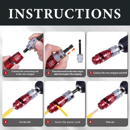 Drill Wire Stripper and Twister, 4 in 1 Portable Electric Tool Set