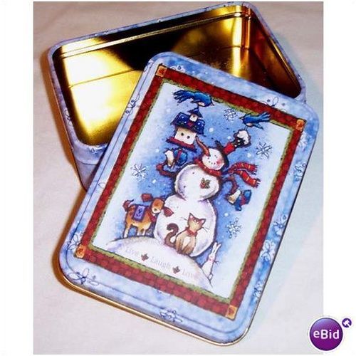 Snowman Tin Box "Live - Laugh - & Love"