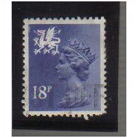 1971/93 GB WALES 18P VIOLET F/U SGW46
