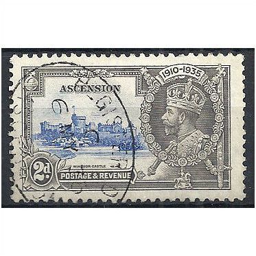 Ascension 1935 SG32 2d Ultramarine & Grey Silver Jubilee Fine Used . .