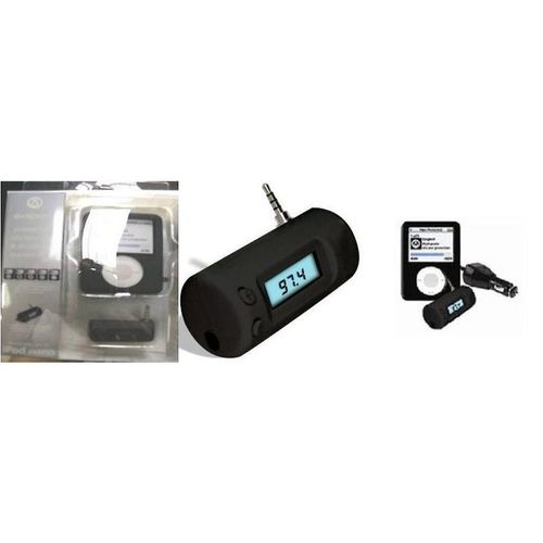 EXSPECT EX477 Black FM Transmitter for IPOD NANO Player + 3G Black Silicone Case