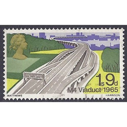 Great Britain 1968 Bridges 1s 9d M4 Viaduct Used SG 766 Sc 563 postage stamp