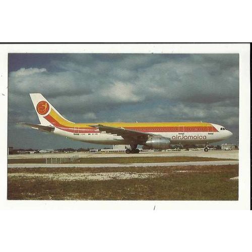 Aviation AIR JAMAICA AIRBUS A300B4-203 Postcard by AeroGem (0301)