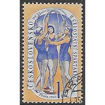 Mi 1205: 1 Kč black/pale blue Second National Spartacist Games.