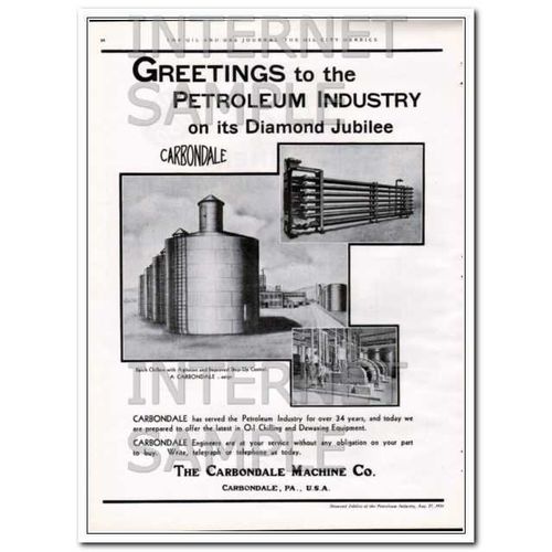 CARBONDALE MACHINE CO 1934 oil chilling dewaxing equipment vintage ad