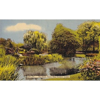 The Island Queen Mary Gardens London Vintage Postcard