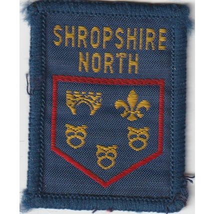 Scout Badge UK- Shropshire North - Black Back (BY101)