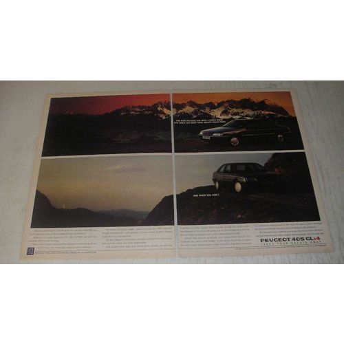 1989 Peugeot 405 GLx4 Car Ad - The new Peugeot 405 with 4-wheel drive