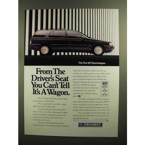 1989 Peugeot 405 Sportswagon Ad - From Driver's Seat