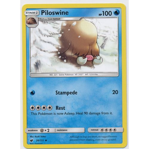 Pokemon Sun & Moon Crimson Invasion 20/111 Piloswine