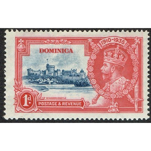 Dominica 1935 Silver Jubilee 1d Deep Blue and Carmine SG92 MM