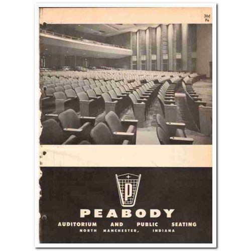 PEABODY SEATING COMPANY 1964 Auditorium public chairs vintage catalog