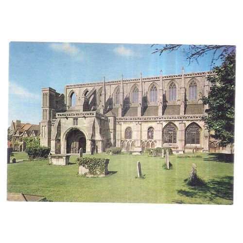 MALMESBURY ABBEY FROM THE SOUTH, WILTSHIRE unused vintage postcard /