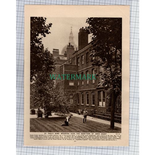 (8724) Amen Court London - c.1925 Book Print