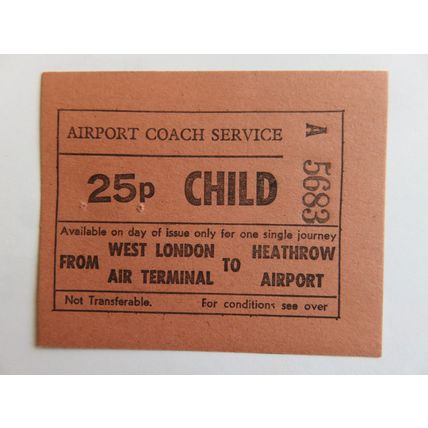 London Transport Airport Coach Service Ticket #4