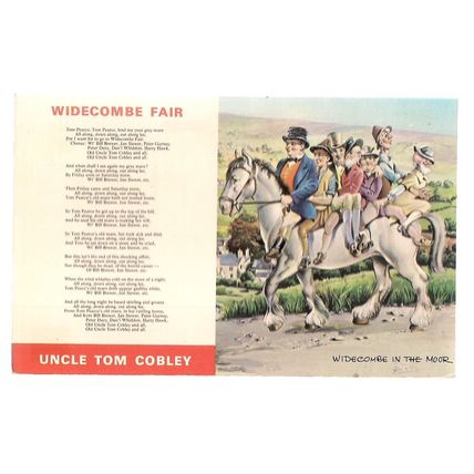 WIDECOMBE FAIR Devon unused postcard by E T W Dennis .Uncle Tom Cobley #