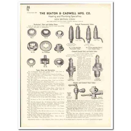 Beaton Cadwell Mfg Company 1935 vintage heating catalog valve control